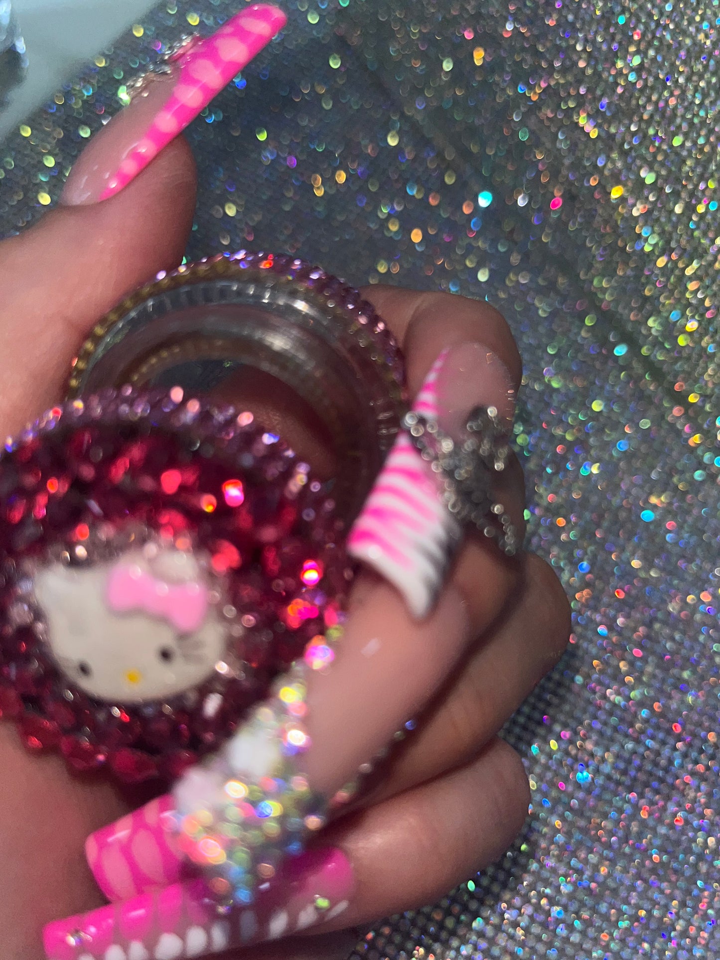 Pink bling tiny container