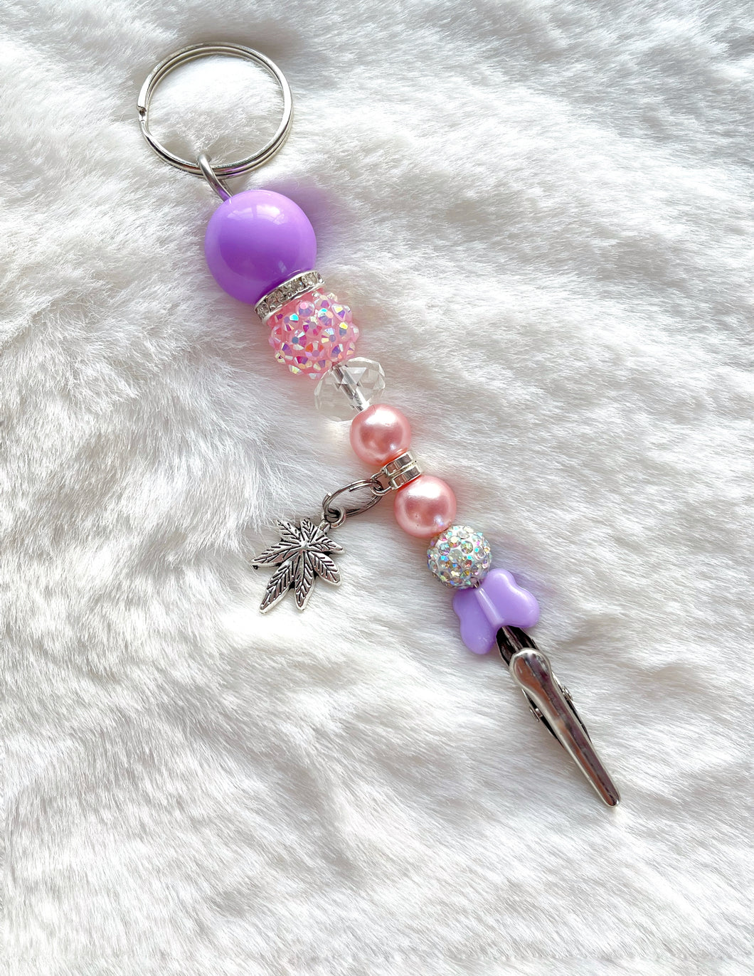 Pink & lavender leaf clip