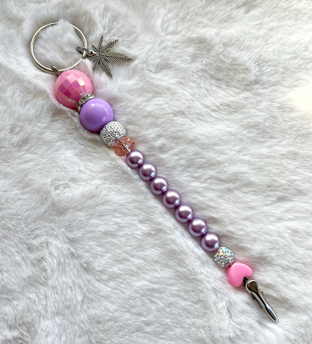 Pink & lavender extended leaf clip